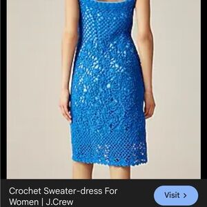 J. Crew Vibrant Blue Crochet Midi Dress